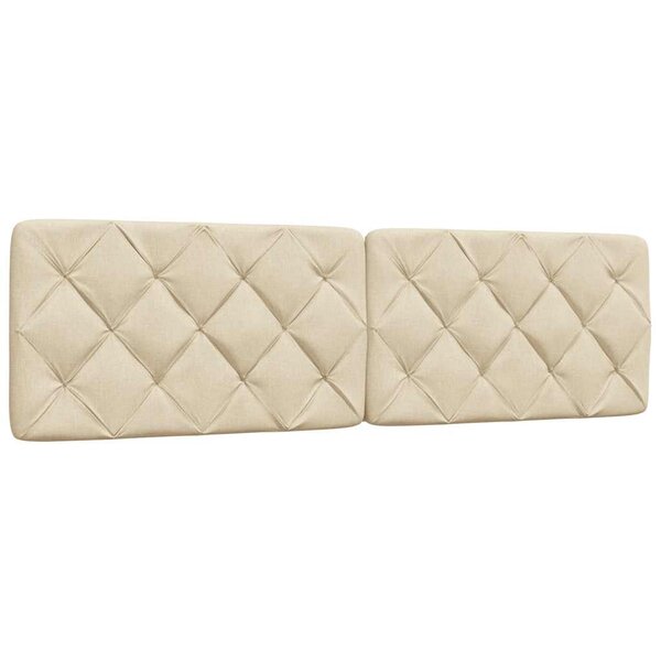 vidaXL Coussin de tête de lit crème 180 cm tissu
