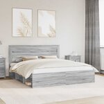 vidaXL Cadre de lit Gris Sonoma 180 x 200 cm Pin massif