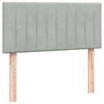 vidaXL Sommier à lattes de lit et matelas et LED gris clair 90x220 cm velours
