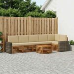 vidaXL Ensemble de canapé d'angle avec coussin 7 Pièces Naturel et Beige
