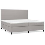 vidaXL Sommier à lattes de lit avec matelas Gris clair 200x200cm Tissu