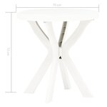 vidaXL Table de bistro Blanc Ø70 cm Plastique