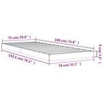 vidaXL Cadre de lit 75x190 cm petit simple bois massif de pin