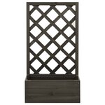 vidaXL Jardinière à treillis de jardin Gris 50x25x90 cm Bois de sapin