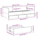 vidaXL Lit de jour avec tiroirs sans matelas blanc 100x200 cm