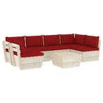 vidaXL Salon de jardin palette 7 Pièces avec coussins bois d'épicéa