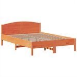 vidaXL Lit bibliothèque sans matelas cire marron 150x200 cm pin massif