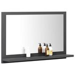 vidaXL Miroir de salle de bain Gris 60x10 5x37 cm Aggloméré