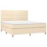 vidaXL Sommier à lattes de lit avec matelas Crème 160x200 cm Tissu
