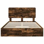 vidaXL Lit de Rangement Chêne fumé 160 x 200 cm Bois d'ingénierie