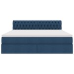 vidaXL Lit avec rangement et LED avec matelas Bleu 180 x 200 cm tissu