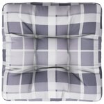 vidaXL Coussin de palette carreaux gris 58x58x10 cm tissu