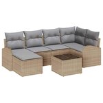 vidaXL Ensemble de canapé de jardin 7 Pièces beige et gris clair