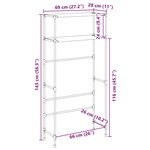 vidaXL Support de rangement 2 niveaux sur la machine à laver Noir Fer