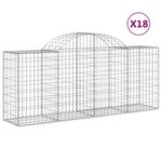 vidaXL Paniers à gabions arqués 18 Pièces 200x50x80/100 cm Fer galvanisé