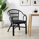 vidaXL Chaise empilable Noir 58 x 60 x 81 cm Rotin