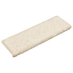 vidaXL Tapis d'escalier 30 pièces 65 x 21 x 4 cm Blanc Bord rectangulaire