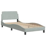 vidaXL Cadre de lit sans matelas gris clair 90x200 cm velours