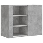 vidaXL Armoire murale gris béton 75x35x60 cm bois d'ingénierie