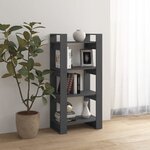 vidaXL Bibliothèque/Séparateur de pièce Gris 60x35x125 cm Bois massif