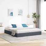 vidaXL Cadre de lit ottoman Gris foncé 180 x 200 cm Velours