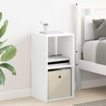 vidaXL Table de chevet Blanc 30 5 x 27 x 59 5 cm Bois d'ingénierie