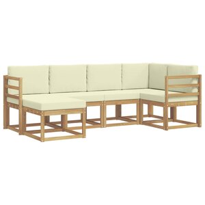 vidaXL Ensemble de canapés d'extérieur 6 pc Blanc et crème Polyester