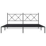 vidaXL Cadre de lit métal sans matelas avec tête de lit noir 183x213cm