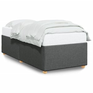 vidaXL Cadre de lit sans matelas gris foncé 100x200 cm tissu