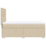vidaXL Sommier à lattes de lit avec matelas Crème 90x200 cm Tissu
