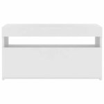 vidaXL Meuble TV avec lumières LED Blanc 75x35x40 cm