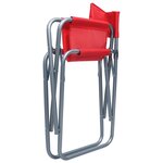 vidaXL Chaises de metteur en scène lot de 2 Acier Rouge