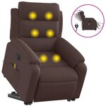 vidaXL Fauteuil inclinable de massage électrique Marron foncé Tissu