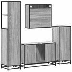 vidaXL Ensemble de meubles de salle de bain 4 Pièces sonoma gris