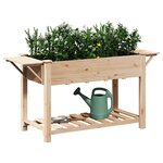 vidaXL Cache-pot de jardin avec étagère Beige 155 x 59 x 76.5 cm
