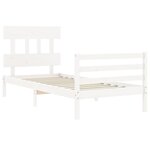vidaXL Cadre de lit sans matelas blanc bois massif