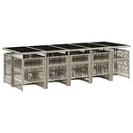 vidaXL Ensemble à manger de jardin 11Pièces avec coussins gris poly rotin