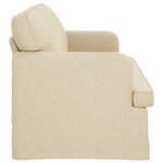 vidaXL Canapé Crème 201 x 80 x 85 cm tissu