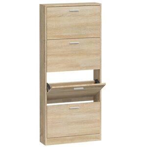 vidaXL Armoire à chaussures Chêne 59x17x150 cm Bois d'ingénierie