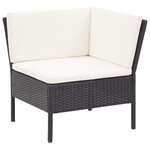 vidaXL Salon de jardin 8 Pièces avec coussins résine tressée noir