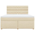 vidaXL Sommier à lattes de lit avec matelas Crème 180x200 cm Tissu