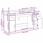 vidaXL Bureau Chêne Noir 160x55x91 cm Bois d'ingénierie
