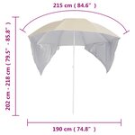 vidaXL Parasol de plage avec parois latérales Sableux 215 cm
