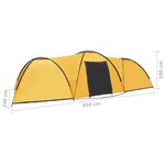 vidaXL Tente igloo de camping 650x240x190 cm 8 personnes Jaune