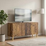 vidaXL Meuble TV 99 x 34 5 x 50 cm Bois ancien Bois d'ingénierie