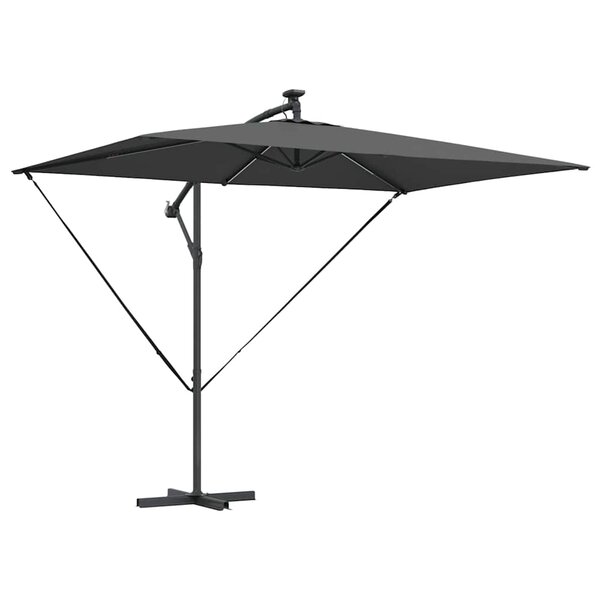 vidaXL Parasol banane à mât déporté Anthracite 294 x 200 x 254 cm