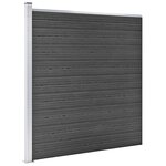 vidaXL Ensemble de panneau de clôture WPC 1657x(105-186) cm Noir