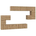 vidaXL Ensemble meuble TV 10 Pièces chêne artisanal 180 x 30 x 90.5 cm