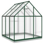 vidaXL Serre avec cadre de base vert 169x169x202 cm aluminium