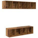 vidaXL Ensemble meuble TV 4 Pièces Bois Ancien Bois d'ingénierie